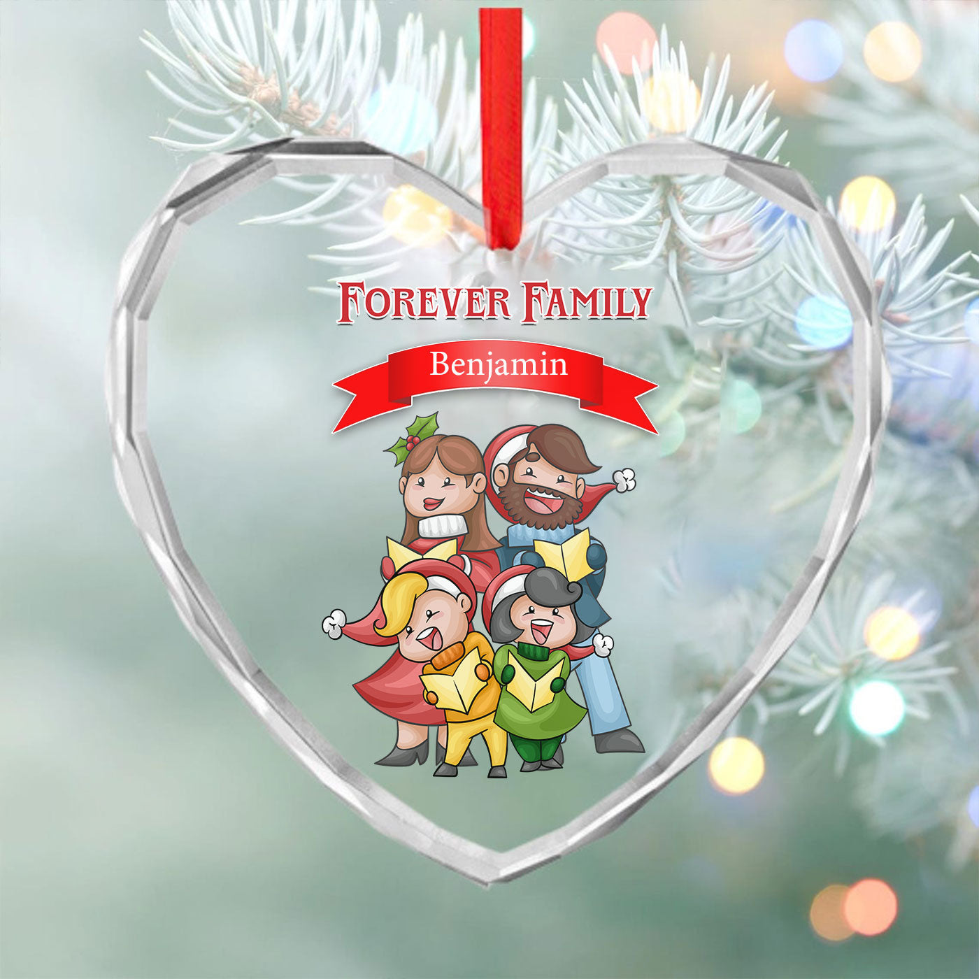 Forever Family | Cherished Christmas Moments | Glass Ornament